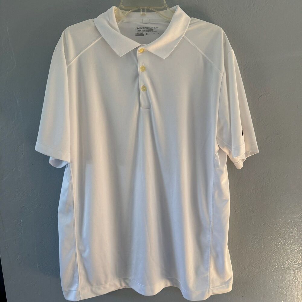 Nike Dri-FIT Tour Performance Golf Polo White Shirt Men's XL